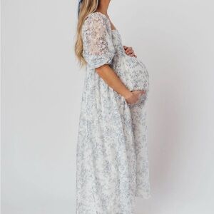 Blue Floral Maternity Mona Maxi Dress by Worth